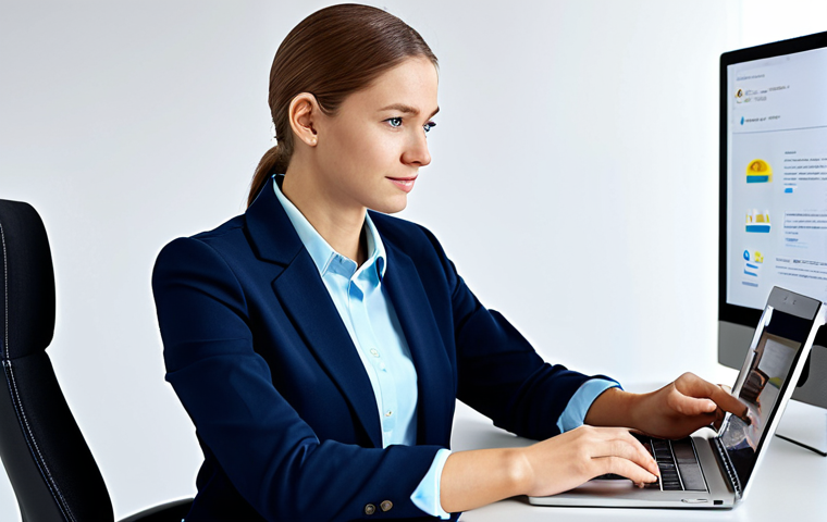 A professional individual, fully clothed in a modest business outfit, sits at a clean, modern office desk, engaging with a laptop. The screen subtly displays a high volume of digital notifications and messages, implying a very active online presence. A smartphone is positioned nearby on the desk. The lighting is soft and ambient, creating a composed and thoughtful atmosphere. Perfect anatomy, correct proportions, natural pose, well-formed hands, proper finger count. Professional photography, high quality, safe for work, appropriate content, fully clothed.