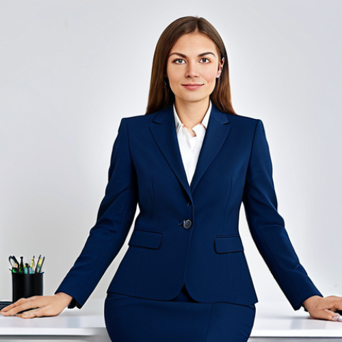 Home 23 Business Professional**
"A professional businesswoman in a modest dark blue business suit, sitting at a clean, modern desk in a bright, contemporary Moscow office, fully clothed, appropriate attire, safe for work, perfect anatomy, correct proportions, natural pose, professional photography, high quality, family-friendly."
**
