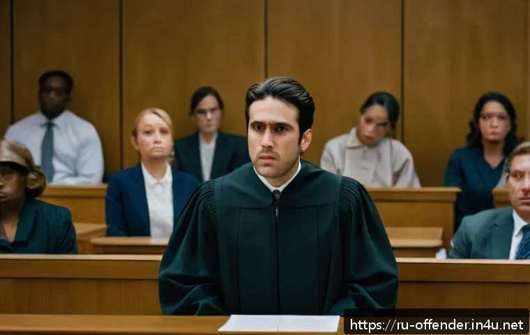 강력 범죄자의 최후 진술 분석 - A courtroom scene focusing on a solemn defendant delivering their final statement before sentencing,...
